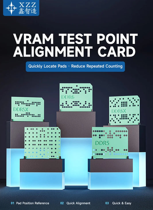 XZZ VRAM Test Point Alignment Card DDR5/DDR6 Test Point Positioning Tool Prevent Pin Counting Error for GPU Graphics Card Repair Professional Repair Tools
