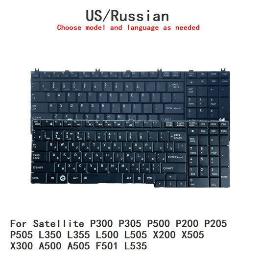 US RU SP AR Keyboard For Toshiba Satellite P300 P305 P500 P200 P205 P505 L350 L355 L500 L505 X200 X505 X300 A500 A505 F501 L535