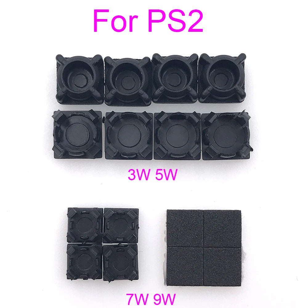 1set Rubber Feet Plastic Button Screw Cap Cover Replacement Set For PS2 30000 3W 70000 7W 90000 9W Console Game console repair parts