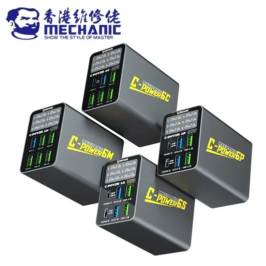MECHANIC C-POWER Multi Port USB Charger Socket for Mobile Phone Fast Charging, Intelligent Digital Display, Portable Tool Professional Repair Tools