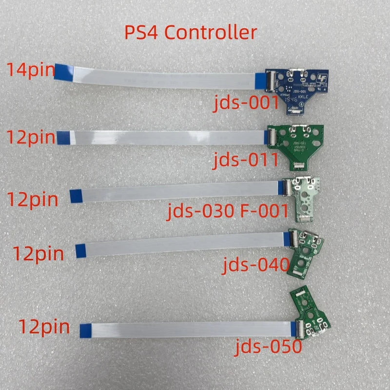 50pcs for JDS-001 JDS-011 JDS-030 F001 JDS-040 Jds 040 JDS-055 050 USB Charging Socket Board with Flex Cable for PS4 Controller Game console repair parts