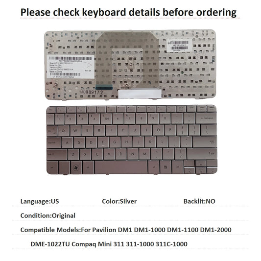 New US Language  Keyboard For HP Pavilion DM1 DM1-1000 DM1-1100 DM1-2000 DME-1022TU Compaq Mini 311 311-1000 311C-1000  HP laptop repair parts
