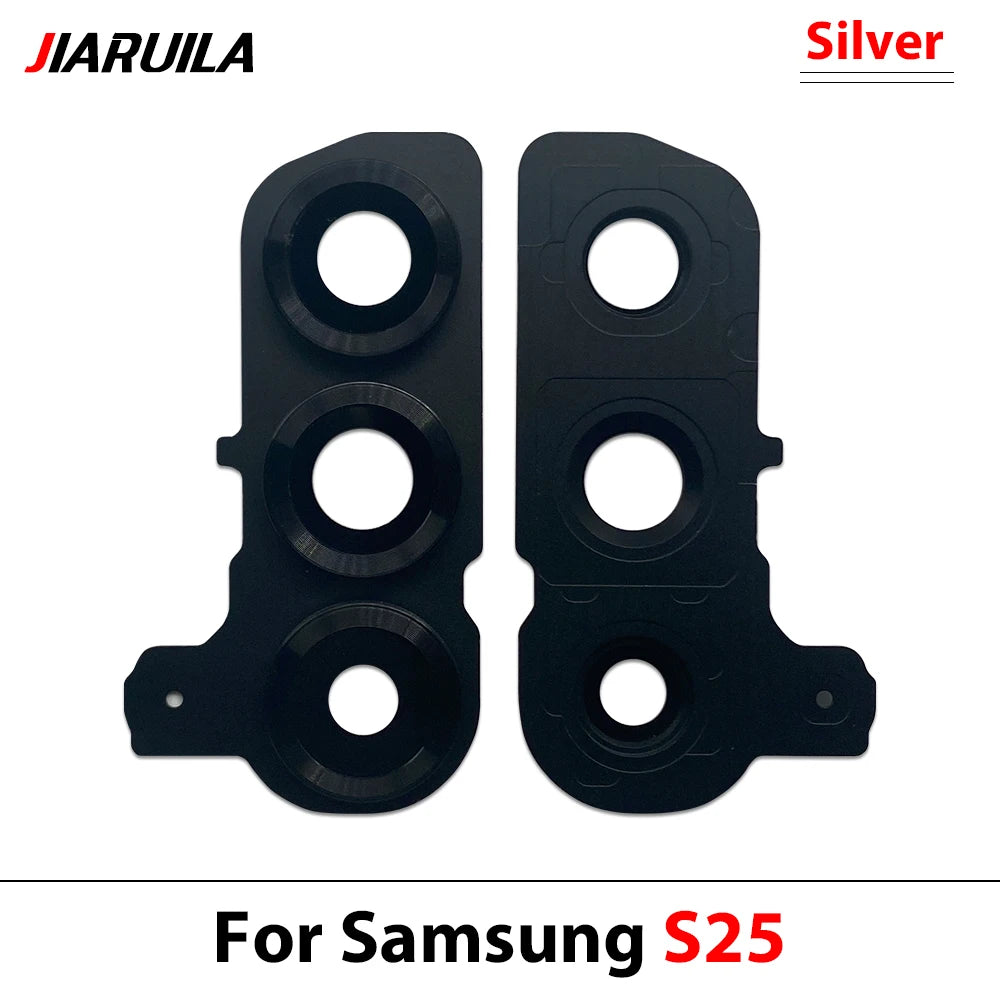 New Rear Camera Glass Lens Cover With Frame Holder with Sticker For Samsung S25 Plus S25 Ultra Replacement Parts Samsung phone repair parts