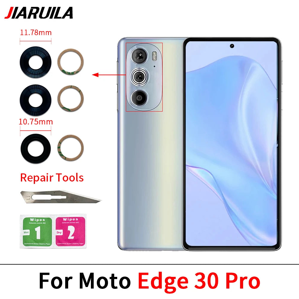 10Pcs, Camera Glass For Motorola Moto Edge 20 30 40 Pro Lite Neo Fusion Rear Back Camera glass Lens With Glue Adhesive Motorola phone repair parts