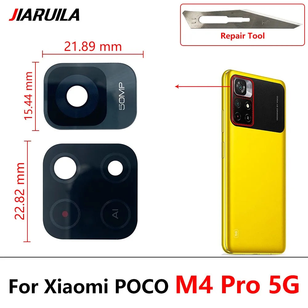 2 Pcs Rear Back Camera Glass Lens Cover For Xiaomi Mi Poco F3 X3 X4 M4 M3 NFC F2 Pro F1 F4 4G 5G Replacement Parts Xiaomi  Xiao mi phone repair parts