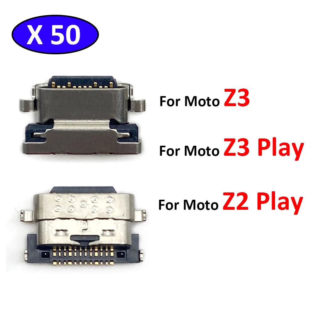 50Pcs/Lot, Charger Micro USB Charging Port Dock Connector Socket For Motorola Moto Z3 Z2 Play Z3play Motorola phone repair parts