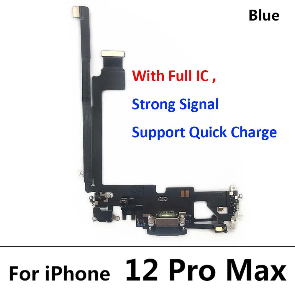 10Pcs/Lot, New USB Charging Port Mic Microphone Dock Connector Board Flex Cable For iPhone 12 Pro Max 12 mini Repair Parts iPhone phone repair parts