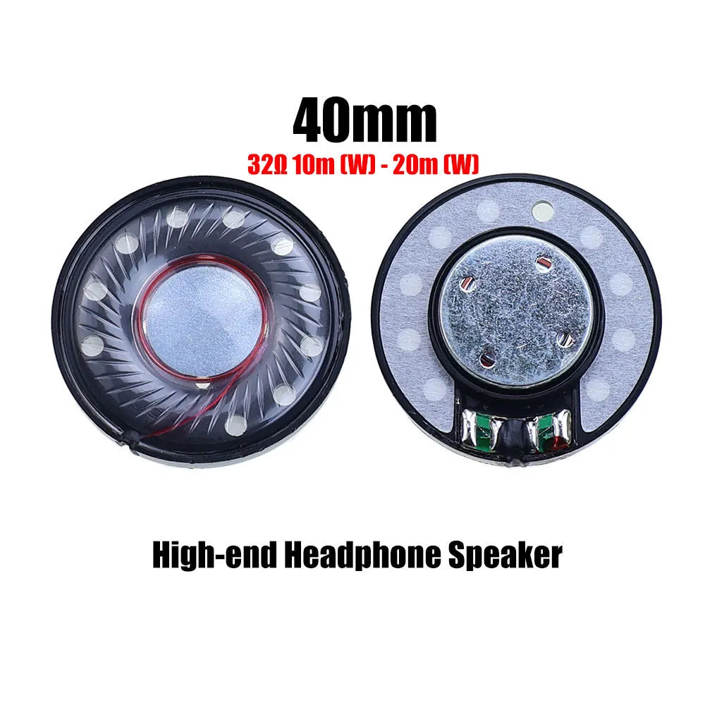 2pcs 32 ohm 32R 10m（W）-20m(W) 27mm 30mm 40mm 50mm Headset Driver Hifi Headphone Speaker Magnetic Noise Reduction Loudspeaker Game console repair parts