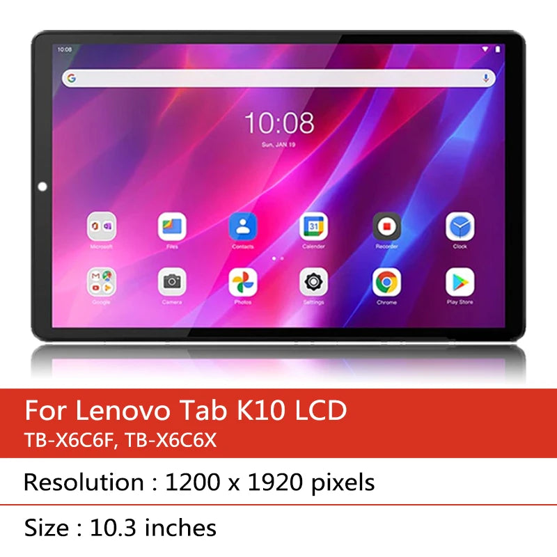 TB-X6C6F TB-X6C6X Premium Lcd For Lenovo Tab K10 TB X6C6 LCD Display Touch Digitizer Screen Replacement Parts Tablet repair parts