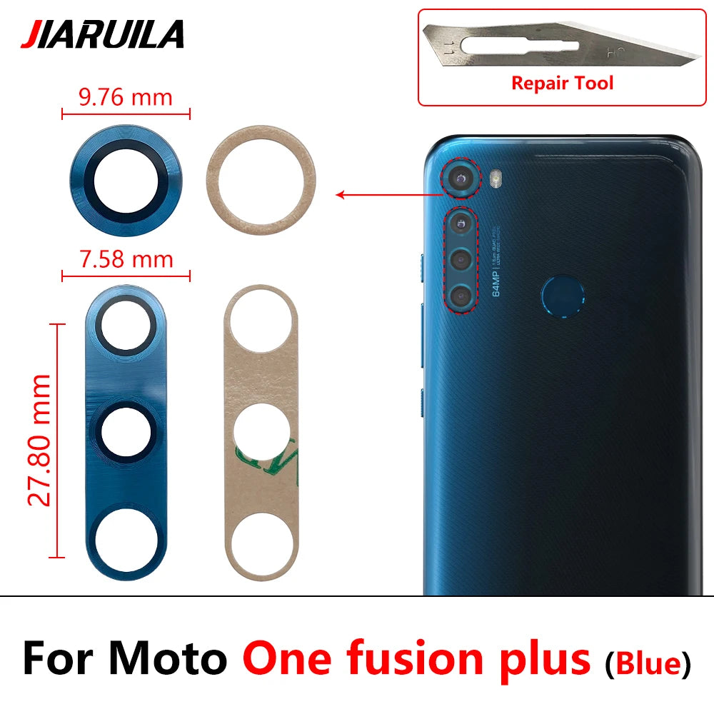 10Pcs,  Camera Glass Lens Back Rear Camera Glass Lens For Motorola Moto One Hyper Fusion Plus Action Vision With Adhesive Motorola phone repair parts