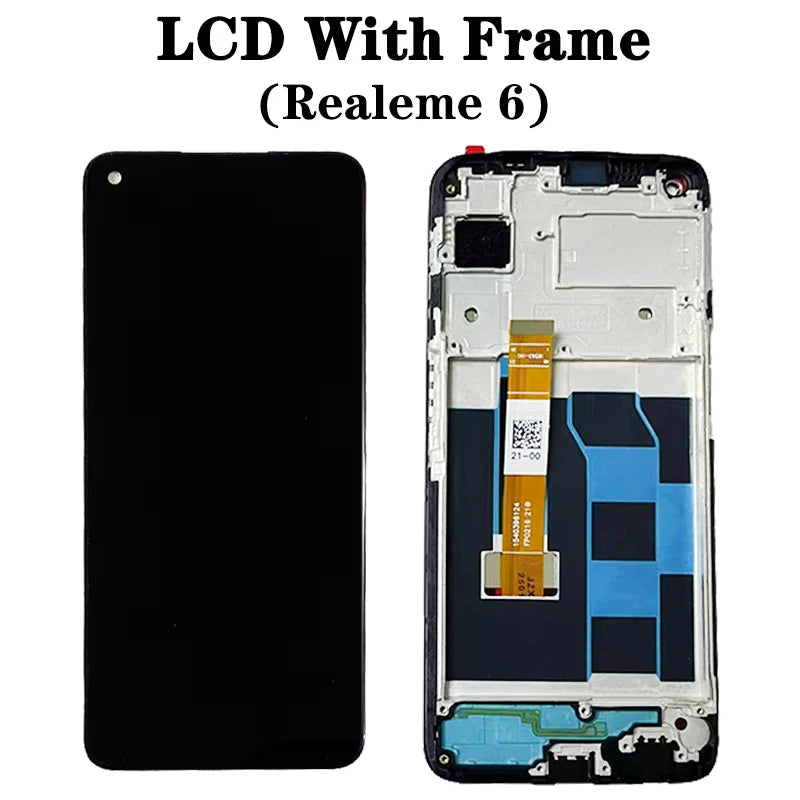 6.5" Tested Display For Oppo Realme 6 RMX2001 Lcd Display Touch Screen Digitizer Assembly with Frame For Realme 6s RMX2002 LCD  Oppo phone repair parts