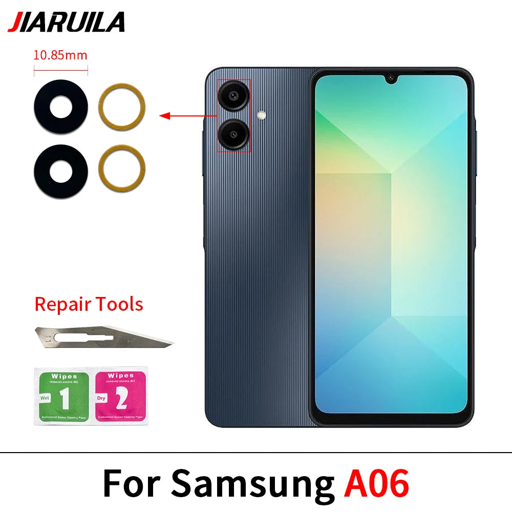10Pcs/Lot , Camera Glass Lens Back Rear Camera Glass Lens For Samsung A06 A16 A26 A36 A56 4G 5G With Adhesive Sticker Samsung phone repair parts