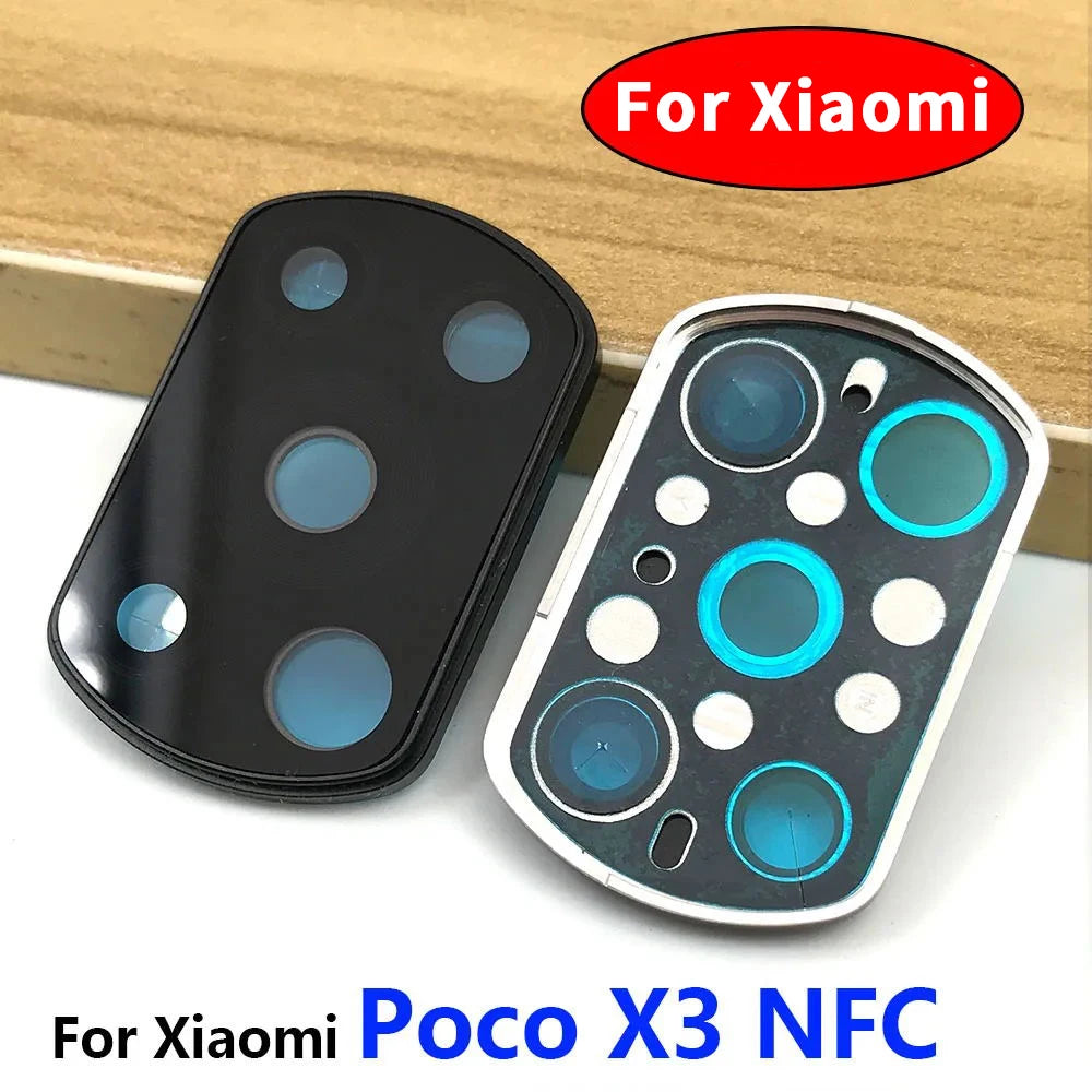 New For Xiaomi Mi Poco X3 NFC Global Version Rear Back Camera Lens With Frame Holder Adhesive  Xiaomi  Xiao mi phone repair parts