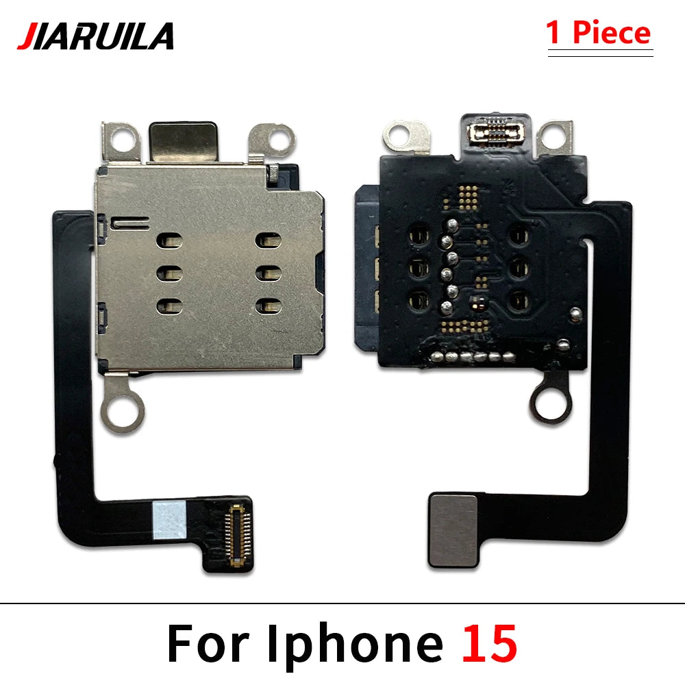 New SIM Card Reader For iPhone 11 12 13 14 15 Pro Max Plus Mini Dual SIM Card Slot Socket Inner Adapter With Flex Cable iPhone phone repair parts