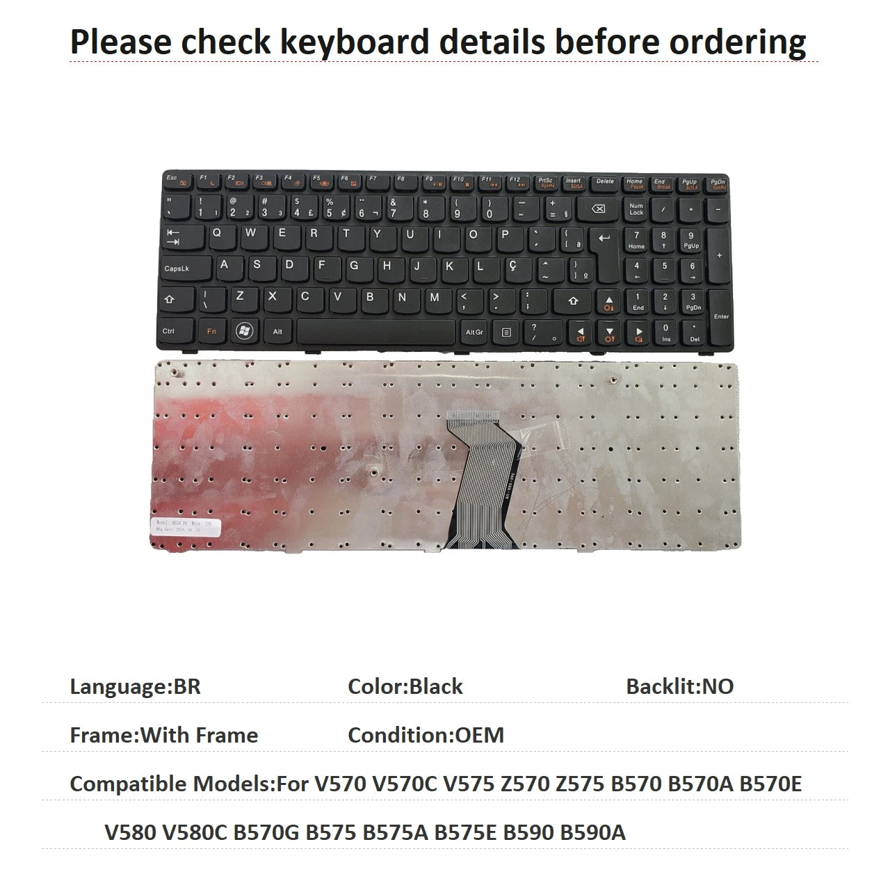 US RU SP AR BR Keyboard For Lenovo V570 V570C V575 Z570 Z575 B570 B570A B570E V580 V580C B570G B575 B575A B575E B590 B590A Lenovo laptop repair parts