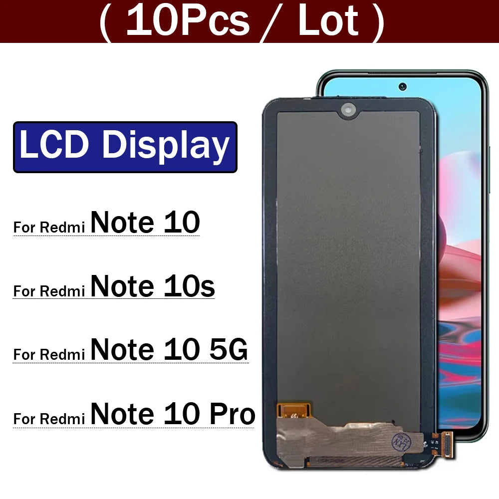 10Pcs, LCD Display For Redmi Note 10 Pro 4G 5G Note 10S M2101K7AI LCD Display Screen Digitizer For Redmi Note 10 Pro Redmi phone repair parts