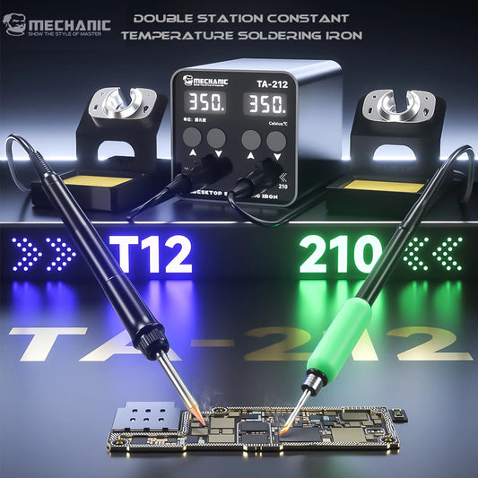 MECHANIC TA-212 Dual Channel Soldering Station With C210/ T12 Handle LED Display Precise Temperature Control Repair Tools sets Professional Repair Tools