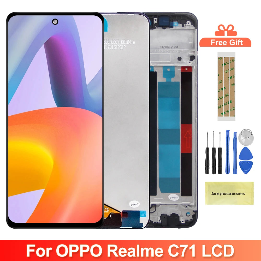 6.67" LCD For Realme C71 RMX5303 LCD Display Touch Screen Digitizer Assembly For Realme C71 Display Replacement Parts Realme repair parts