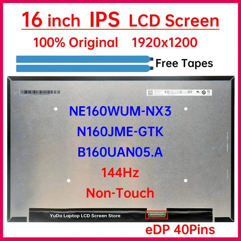 16 Inch 144Hz LCD Screen NE160WUM-NX3 For Lenovo Legion Slim 5 16APH8 16IRH8 LOQ 16APH8 16IRH8 Display Matrix Panel Replacement Lenovo laptop repair parts