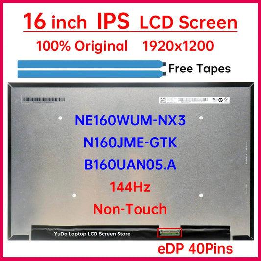 16 Inch 144Hz LCD Screen NE160WUM-NX3 For Lenovo Legion Slim 5 16APH8 16IRH8 LOQ 16APH8 16IRH8 Display Matrix Panel Replacement Lenovo laptop repair parts