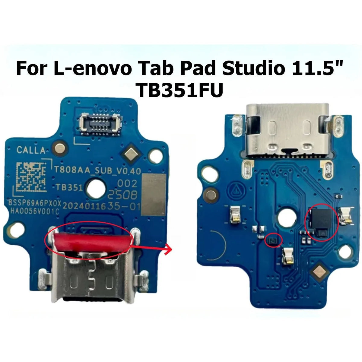 USB Charging Port Connector Plug Jack Charge Dock Board Flex Cable For Tab Pad Studio 11.5" TB351FU lcd power Volume cable Lenovo tablet repair parts