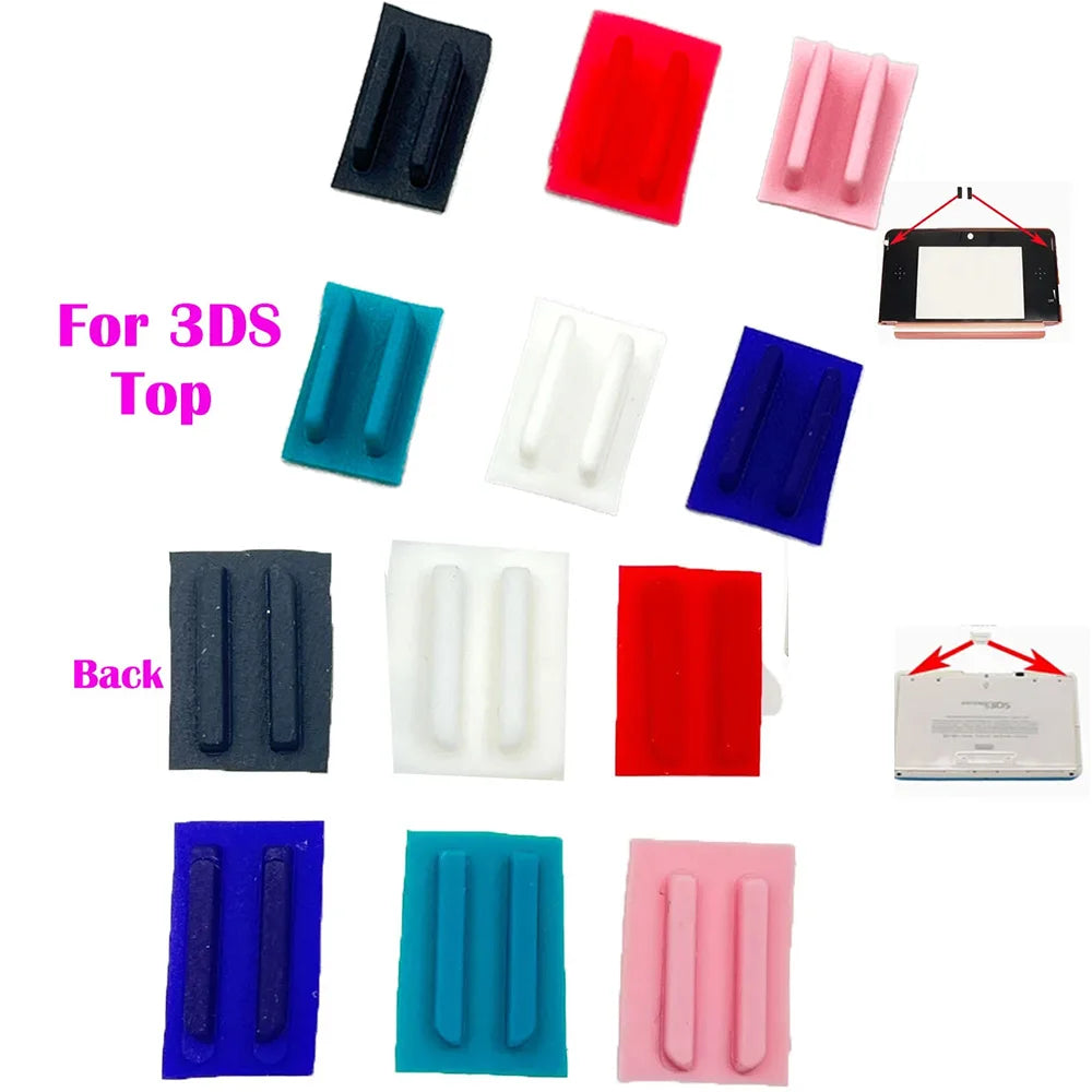 1set-10sets  Replacement For 3DS Console Upper Top LCD Screen Front Rubber Feet Cover Lower Button Back Cover Rubber Game console repair parts