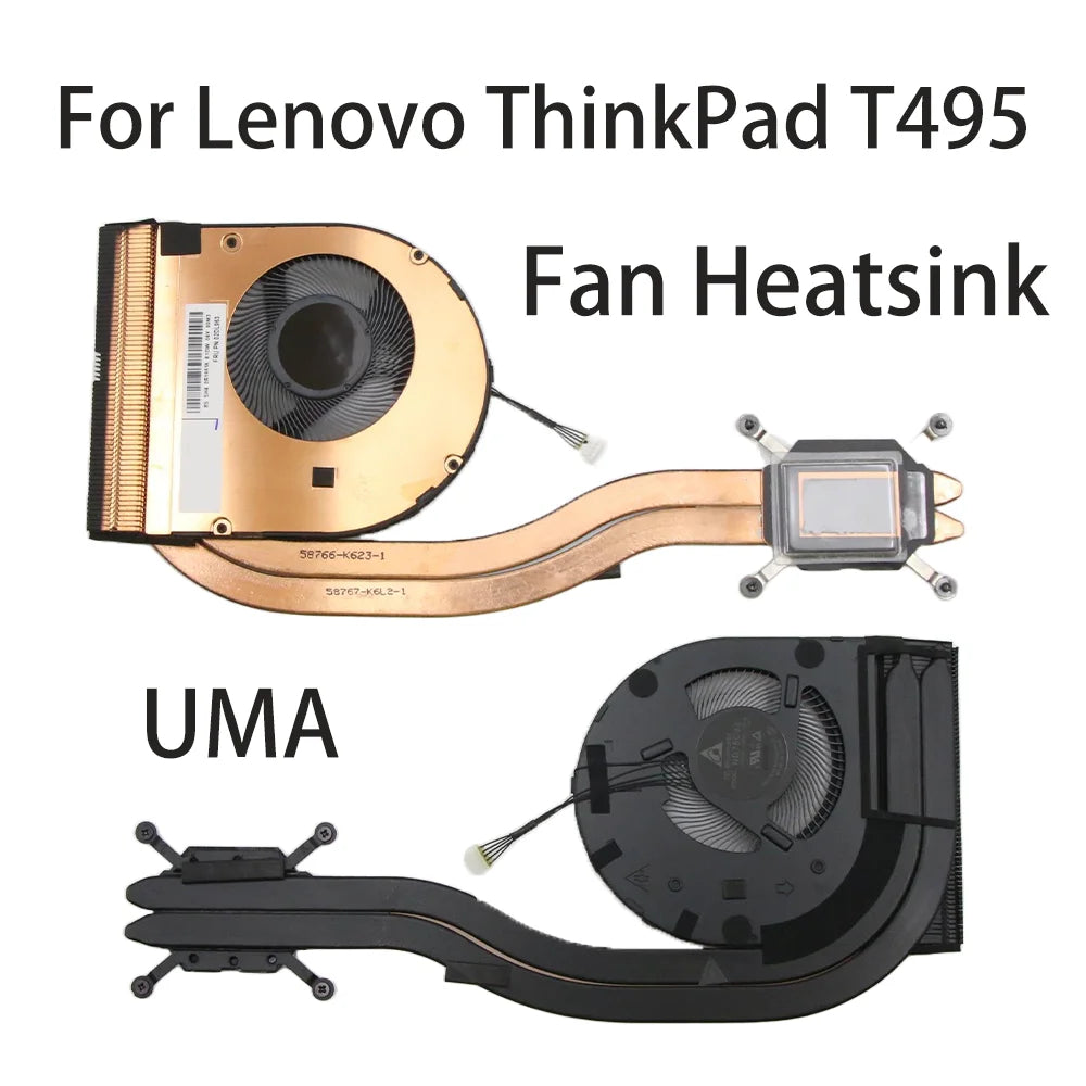 Original For Lenovo ThinkPad T495 Laptop Fan Heatsink CPU Cooler Cooling FRU:02DL963 02DL964 02DL962 UMA Lenovo laptop repair parts