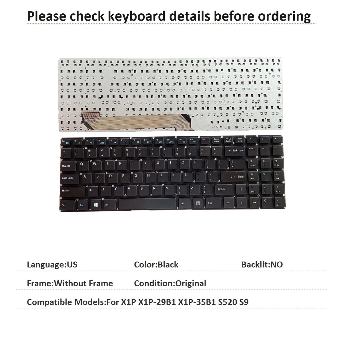 New US Language  Keyboard For Haier X1P X1P-29B1 X1P-35B1 S520 S9 Notebook PC Replacement Keyboard