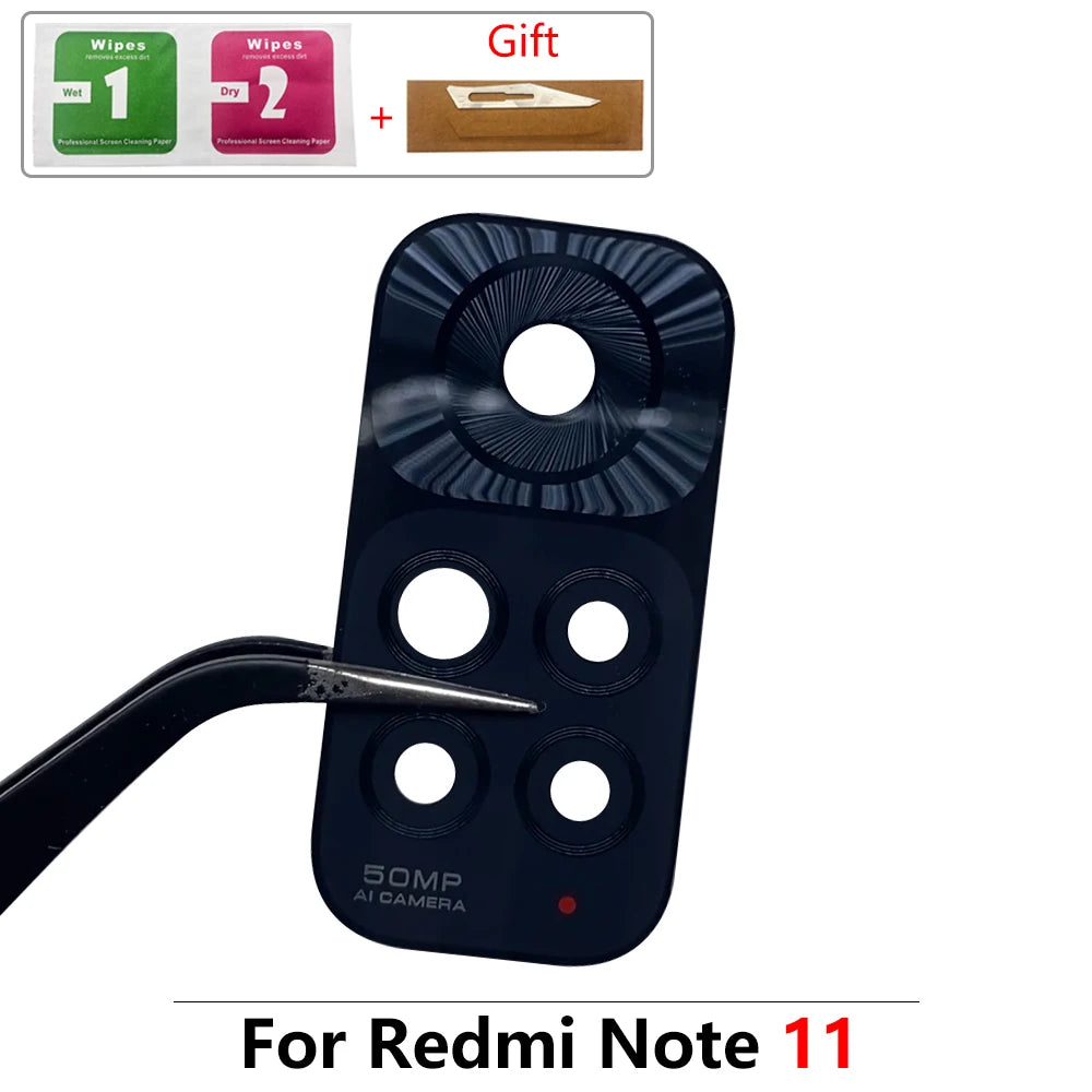 10Pcs/Lot, Rear Back Camera Glass Lens For Redmi Note 11 Global 2201117TG 11s 11E 11T 11 Pro 5G With Adhesive Sticker Redmi phone repair parts