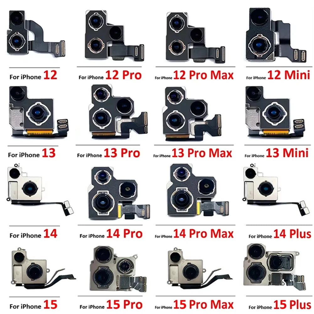 New For iPhone 11 12 13 14 15 Pro 11Pro 12Pro 13Pro 14Pro 15Pro Max Mini Plus Rear Big Back Camera Flex Cable Main Camera Module iPhone phone repair parts