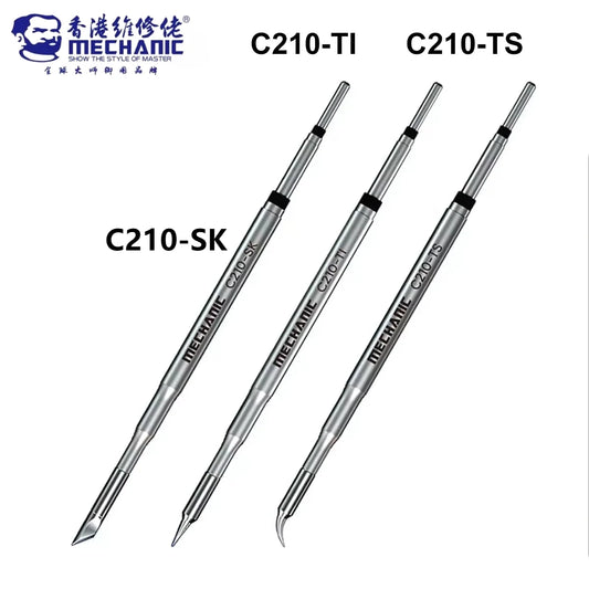 MECHANIC C210 Lead-free Welding Tips C210-TI/TS/SK Head Integrated Soldering Iron Tip SMD Head for C210 Series Solder Station Professional Repair Tools
