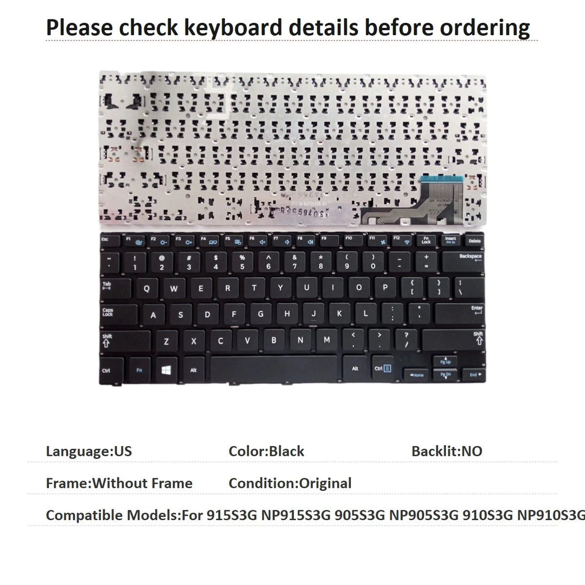 New US Latin Brazil Language  Keyboard For Samsung 915S3G NP915S3G 905S3G NP905S3G 910S3G NP910S3G Replacement Keyboard SAMSUNG laptop repair parts