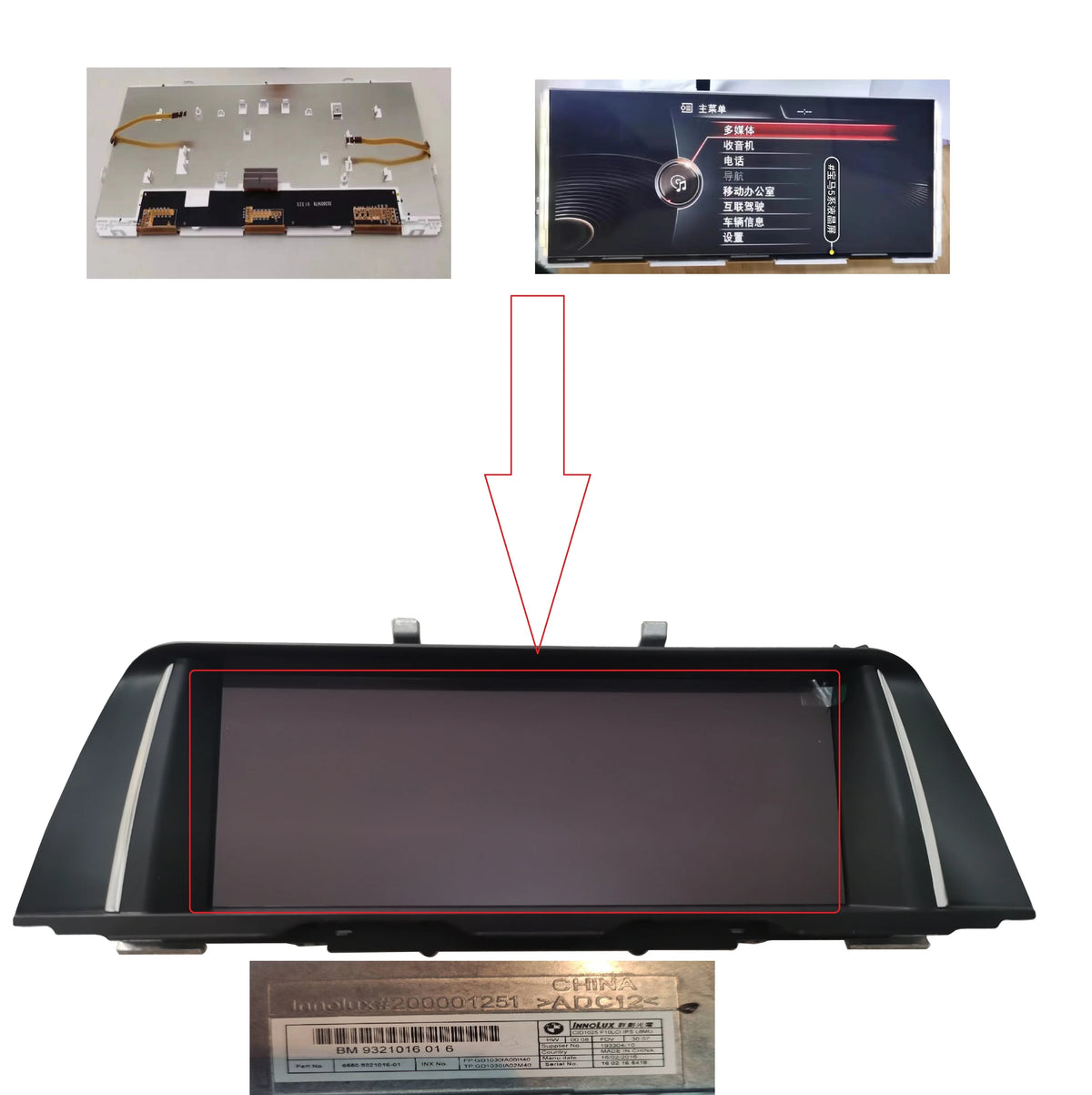 10.25INCH only Lcd For BM 9321016016 For BMW F10 F11 NBT EVO Navigation System Monitor HD Navigation Systems Screen LCD DISPLAY Other Brand tablet repair parts