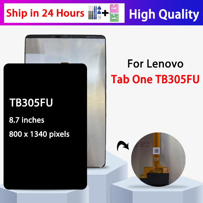 8.7" New For Lenovo Tab K9 Tab One 2025 TB305 LCD Display Touch Screen Digitizer Assembly Compatible with TB305FU TB305XU Tablet repair parts