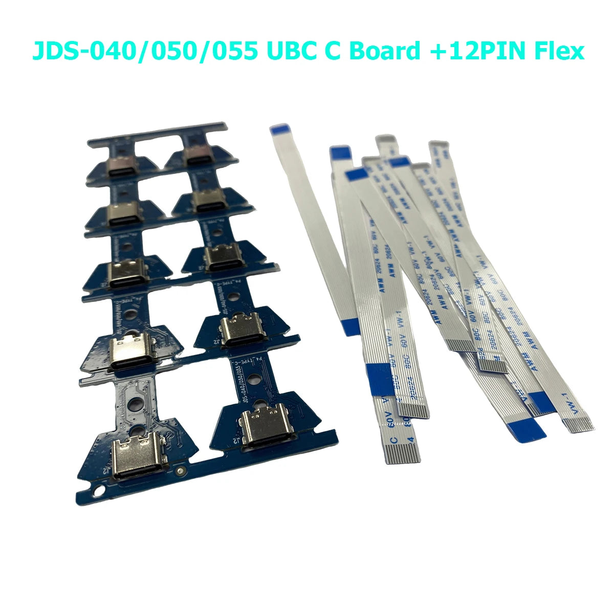 10/20/30PCS DIY USB C Type-C Female Socket Charging Port Jack Board +12PIN Flex Cable for PS4 JDS-040 JDS-050 JDS-055 Controller Game console repair parts