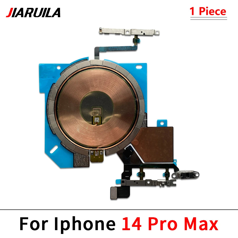 Wireless Charging Chip Coil For iPhone 16 15 14 13 12 11 Pro Max Plus Mini With Magnet Power Volume Button Flex Charger Panel iPhone phone repair parts
