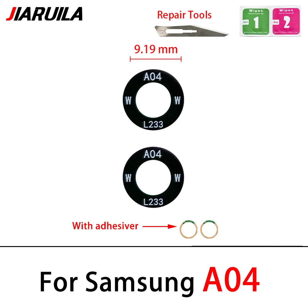 New Rear Back Camera Glass Lens For Samsung A04 A04s A04e A14 A24 A34 A54 A05 A05s A15 A25 A35 A55 4G 5G With Adhesive