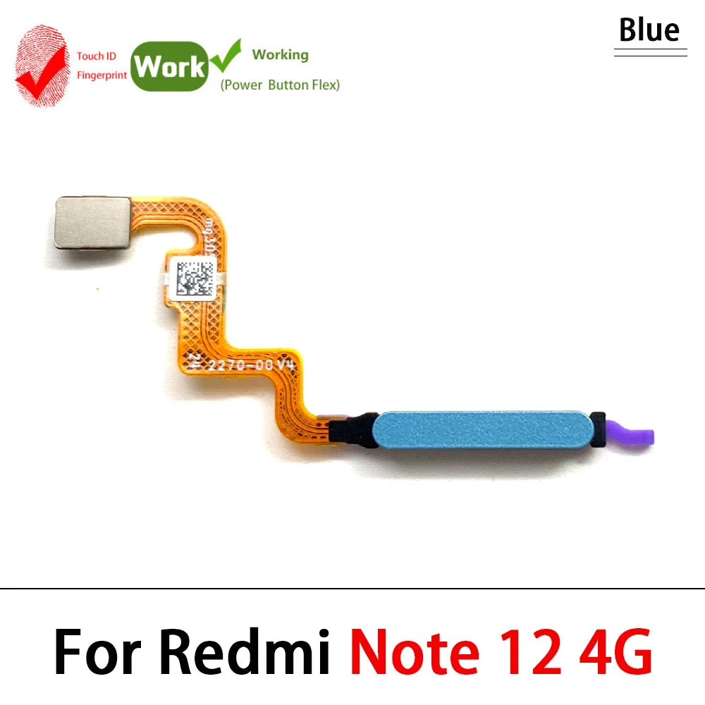 For Xiaomi Redmi Note 12 Pro Plus 4G 5G Home Button Fingerprint Sensor Flex With Power Key Button Flex Cable  Xiaomi  Xiao mi phone repair parts
