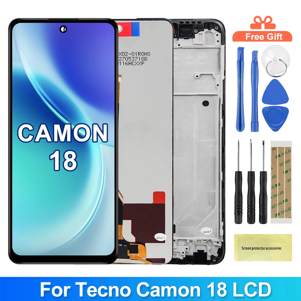 6.8'' For Tecno Camon 18 CH6n LCD Display Touch Screen Digitizer For Tecno Camon 18 CH6 LCD Assembly Replacement Parts 100% Test Tecno phone repair parts