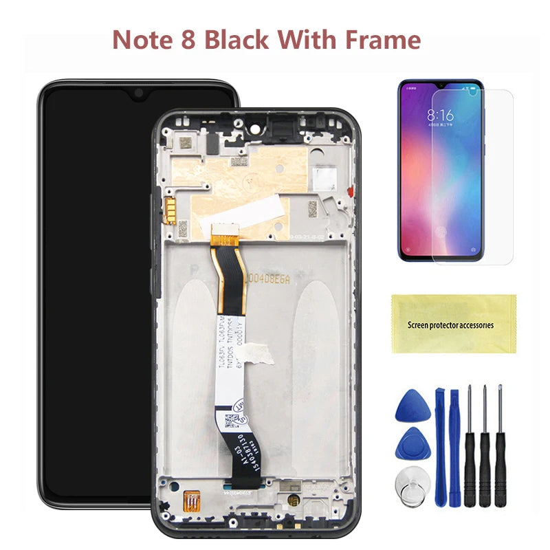 Screen for Xiaomi Redmi Note 8 M1908C3JH M1908C3JG Lcd Display Digital Touch Screen with Frame for Redmi Note 8 Replacement Xiaomi phone repair parts