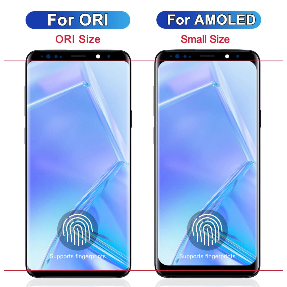 S9 Plus Super AMOLED Screen Assembly for Samsung Galaxy S9+ G965F G965F/DS Lcd Display Touch Screen with Frame Digitizer Parts Samsung phone repair parts