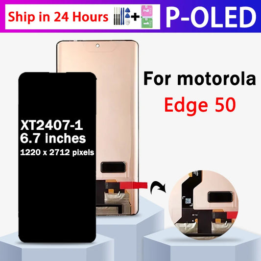 6.7'' AMOLED For Motorola Moto Edge 50 Edge50 LCD XT2407-1 Display Touch Screen Digitizer Assembly With Fingerprint Motorola phone repair parts