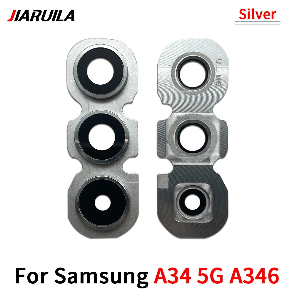 New Rear Camera Glass Lens Cover With Frame Holder For Samsung A26 A56 A34 A54 S24 Fe 5G Replacement Parts Samsung phone repair parts
