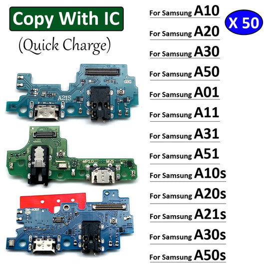 50Pcs USB Charger Charging Dock Port Connector Flex Cable For Samsung A10 A20 A30 A50 A01 A11 A21s A31 A51 A10s A20s A30s A50s Samsung phone repair parts