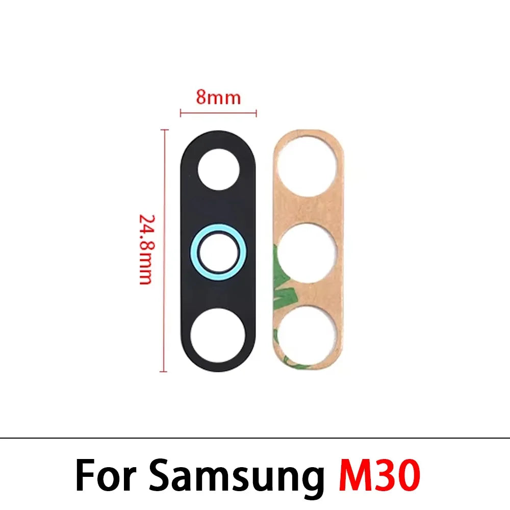Rear Back Camera Glass Lens With Sticker For Samsung M10 M20 M30 M40 M12 M21 M21s M31 M31s M51 M32 M14 M54 M53