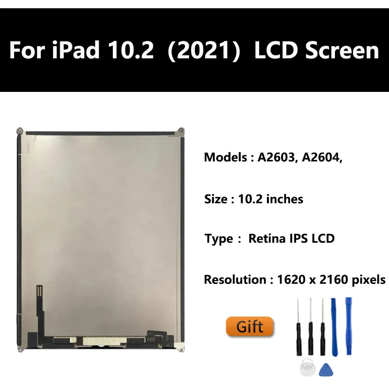 10.2"For Apple iPad 9 / iPad 10.2 (2021) Touch Screen Digitizer Glass Panel & LCD Display A2603 / A2604 Tablet Screen  iPad repair parts