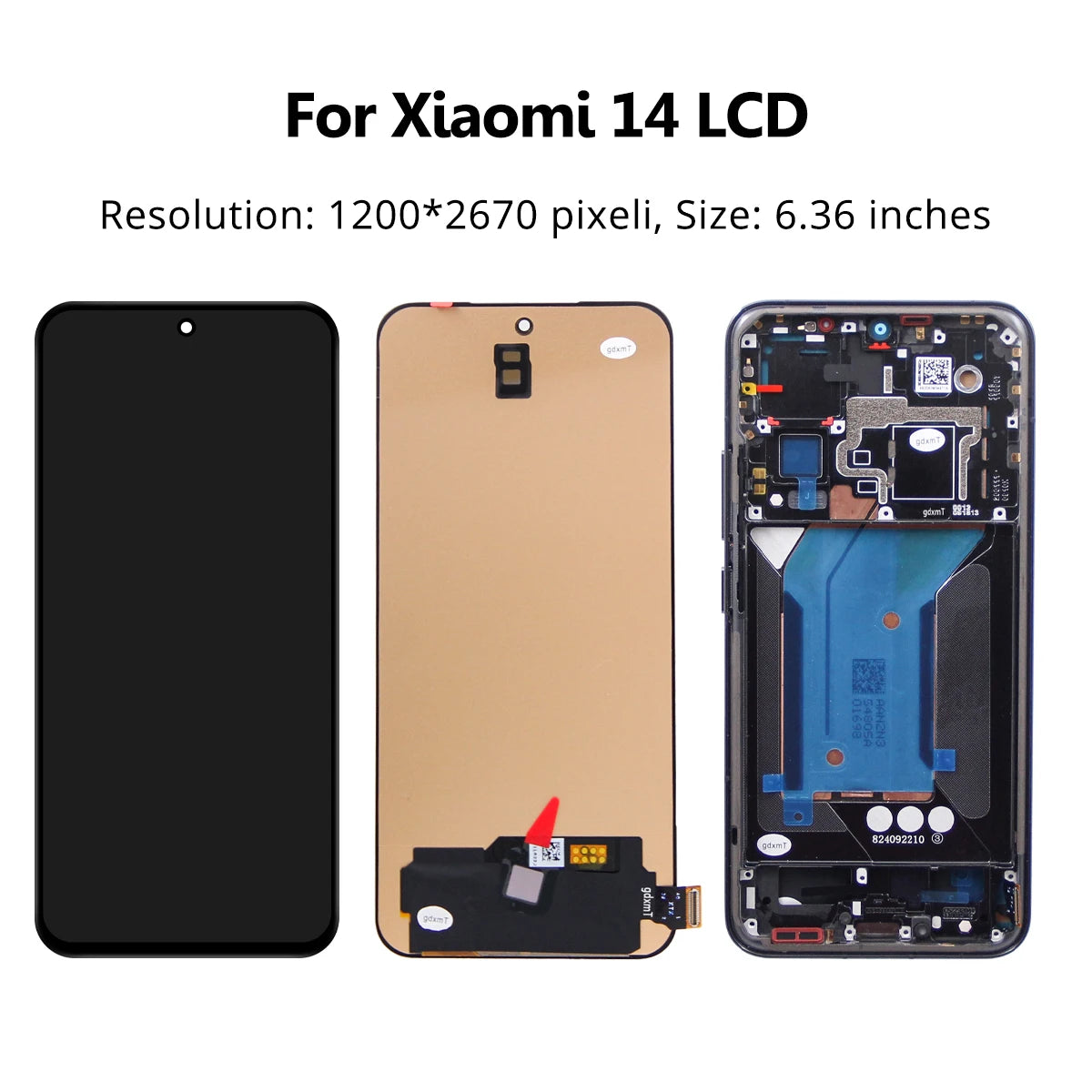 6.36'' AMOLED Replacement For Xiaomi Mi 14 LCD Display Touch Screen for Mi 14 23127PN0CC, 23127PN0CG LCD Parts Xiaomi phone repair parts