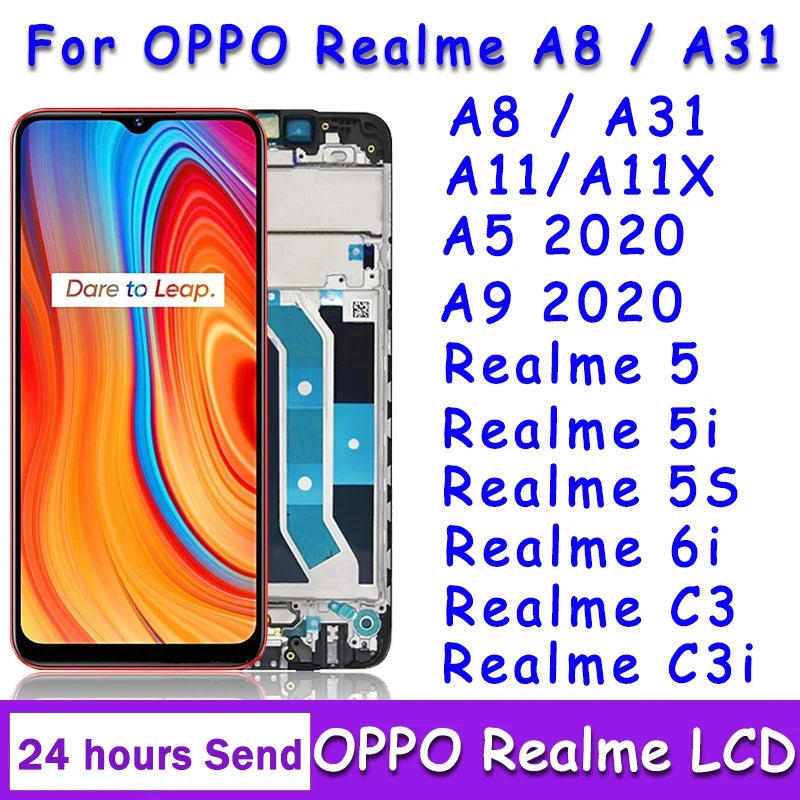 6.5"inch IPS LCD For OPPO Realme C3 5 5i 5s 6i LCD Display + Touch Screen Digitizer For OPPO A9 A5 A31 2020 A8 A11 A11X Display  Oppo phone repair parts