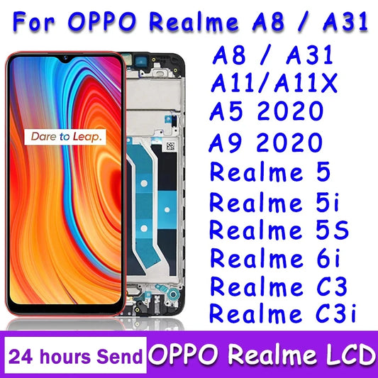 6.5"inch IPS LCD For OPPO Realme C3 5 5i 5s 6i LCD Display + Touch Screen Digitizer For OPPO A9 A5 A31 2020 A8 A11 A11X Display  Oppo phone repair parts