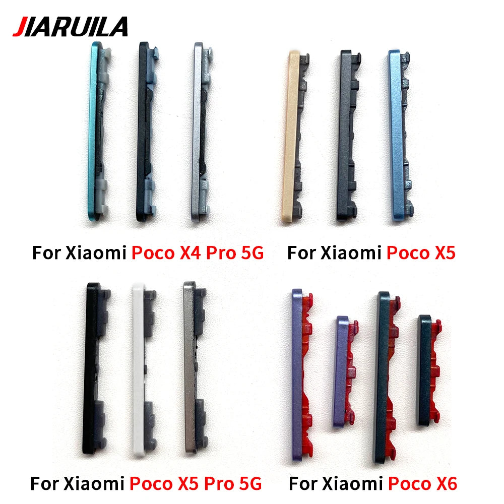 Side Key Power and Volume Button For Xiaomi Poco X4 X5 X6 Pro 5G Replacement Parts Xiaomi  Xiao mi phone repair parts